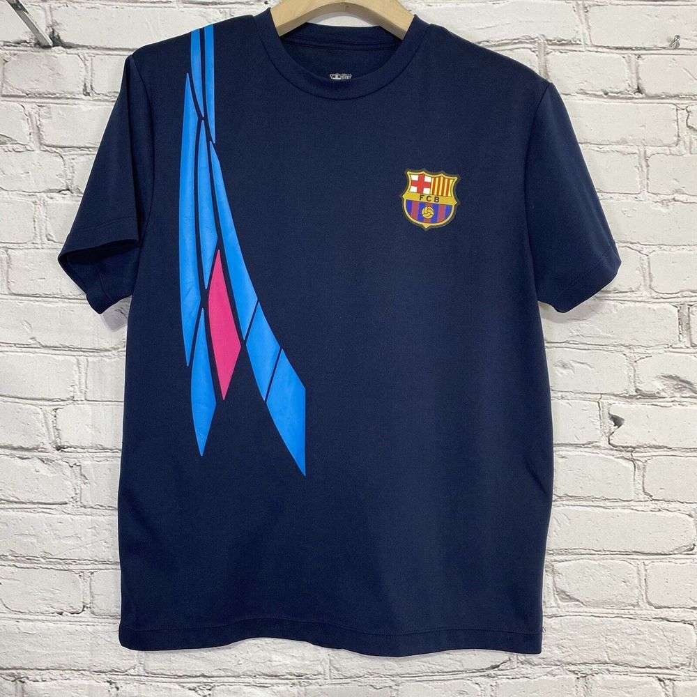 FC Barcelona FCB Football Soccer Futbol Jersey Shirt Navy Blue Mens Size M Crest